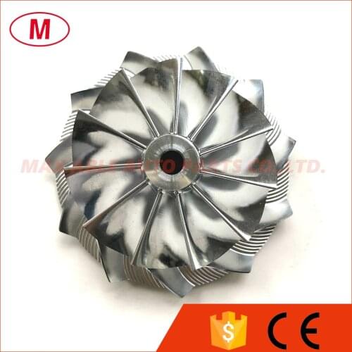 T04E 57.04/76.13mm 11+0 blades Racing Turbo Billet compressor wheel/Aluminum 2618/Milling wheel for Turbocharger Cartridge/CHRA