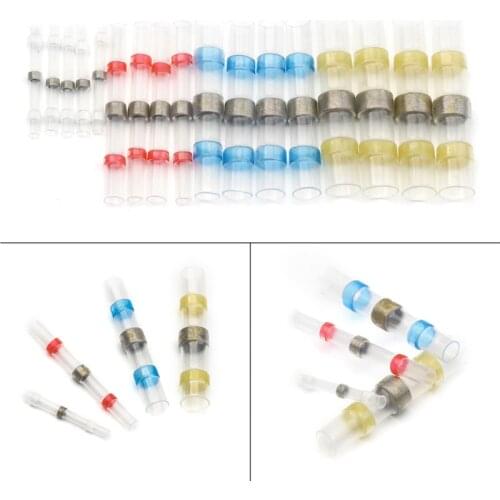 Waterproof Heat Shrinkable Solder Sleeve Tube Wire Seal Connectors 4Sizes Electrical Wire Cable Welding Butt Terminal 100pcs