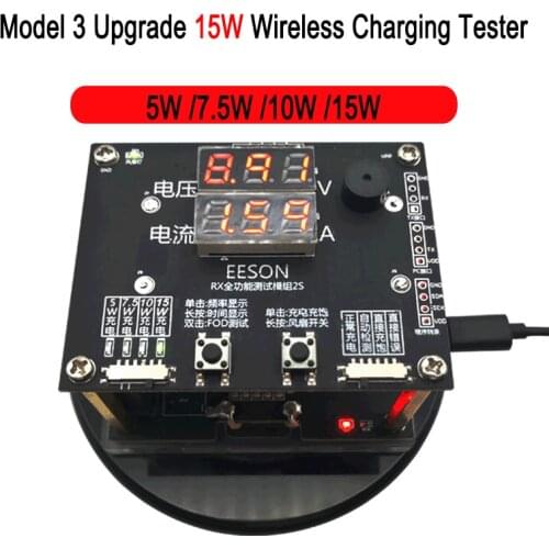 Powerful QI Wireless Charger Tester 10W 15W Voltage Detection Meter Minitor Smart Watch Wireless Charging Chargers Testing Tool