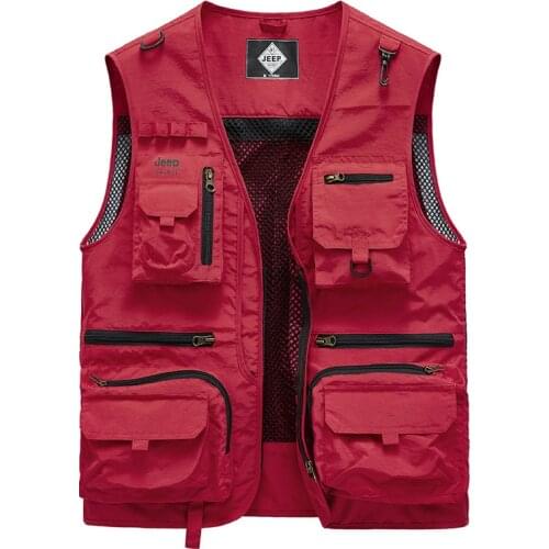 Spring Vest Men Korean Clothes Mesh Multi-pockets Military Vest Fishing Tooling Vests for Men Chaleco Hombre Plus Size M-4XL