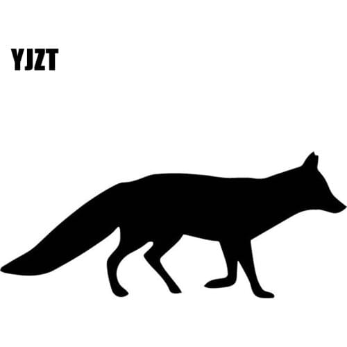 YJZT 15.7CM*6.6CM Fox Pattern Decorate Car Sticker Car Trunk Accessories Vinyl Decal Black/Silver C4-1690