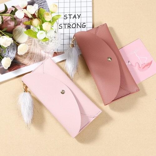 Ladies Cell Phone Pouch Passport Holder with Buckle Women Card Holder Mini Coin Purse Soft Leather Female Wallets porte monnaie