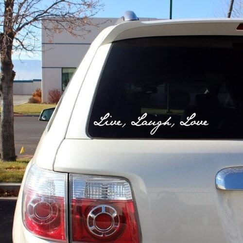LIVE LAUGH LOVE - Vinyl Car Decal Sticker Vinyl Color: White Black 8'' windows die cut decal