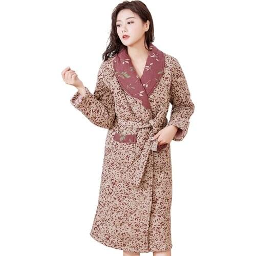 Winter thicken womens robe dressing gowns for women plus size 3XL long bathrobe
