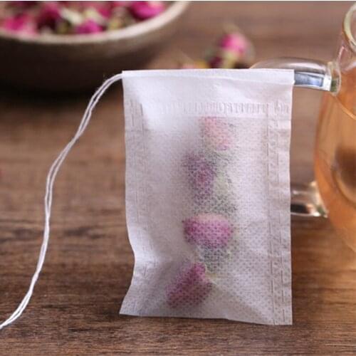 100 pcs Tea bags Filters with Drawstring for Tea Leaves Filter 5.5x7cm