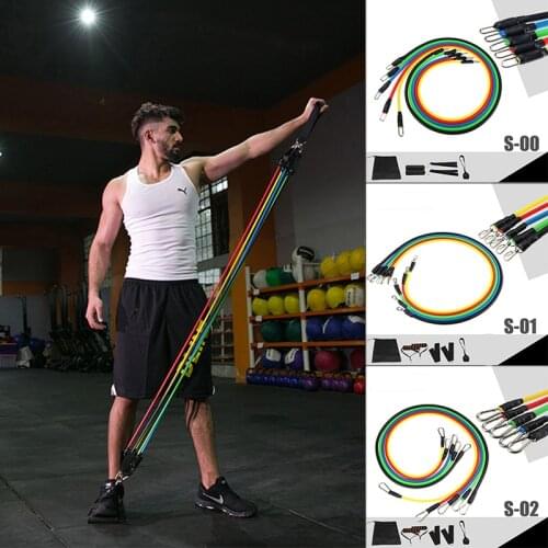 11pcs Pull Rope Fitness Resistance Bands Bandas Elasticas Fitness Wrokout Exercise Equipment Elastic Bands For Fitness Sport Gym