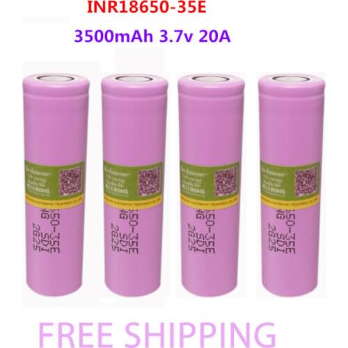 2021New Original made in Korea18650 3500mAh 20A discharge INR18650-35E 3.7v 18650 battery 3.7V rechargable Battery+free shipping