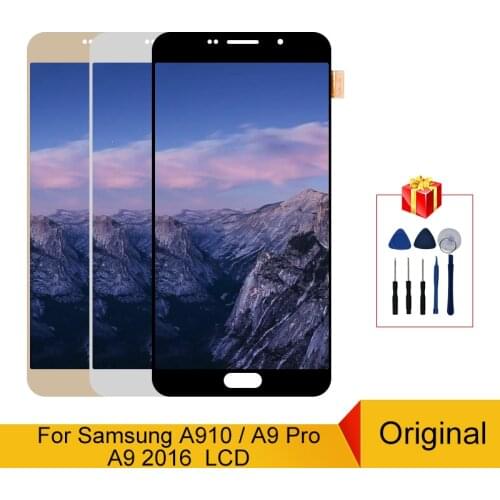 A910 Display Original For Samsung Galaxy A9 2016 A910 LCD Touch Screen Digitizer Display A9 Pro A9100 Replacement Parts