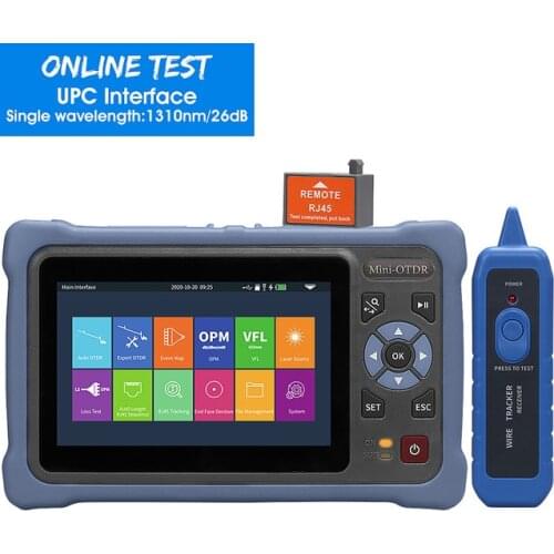 Free shipping MINI OTDR 1310/1550nm 26/24dB Fiber Optic Reflectometer Touch Screen VFL OLS OPM Event Map Ethernet Cable Tester