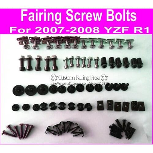 Motobike parts screw bolts kit for YamahaYZF R1 2007 2008 black fairing dag screws yzf r1 07 08 coupling bolt set