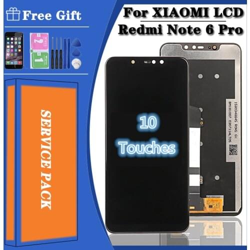 100% ORIGINAL For Xiaomi Redmi Note 6 Pro LCD Touch Screen Digitizer Assembly + Frame For Redmi Note 6 Pro Display Replace