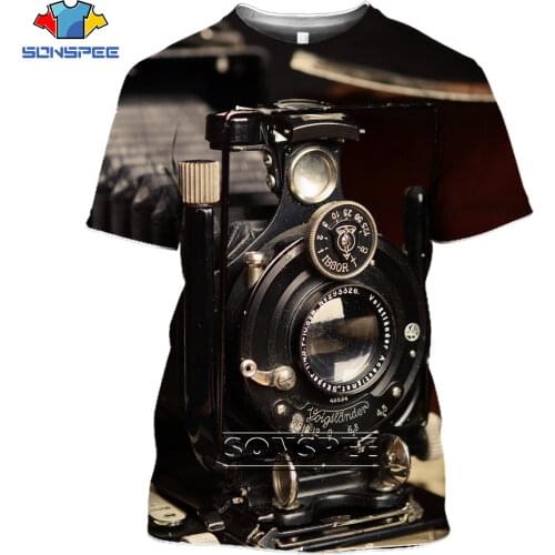 Funny 3d Print Casual Camera Punk T shirt Film Streetwear Men Beach Women Fashion T-shirt Harajuku Shirts O Neck Pullover Tshirt