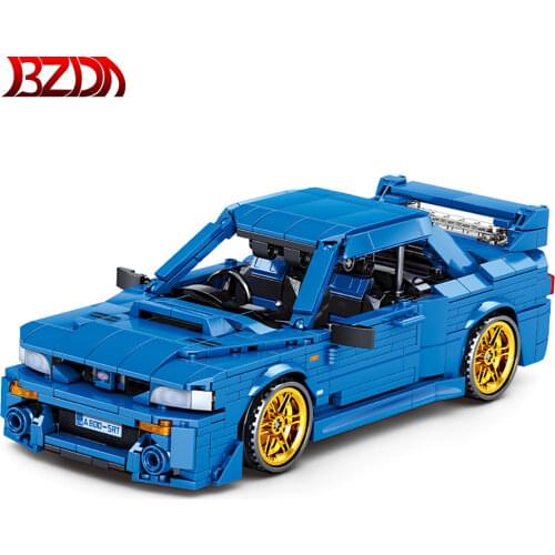 BZDA Nissan Skyline GTR R34 Car Building Blocks Speed Champion Sports Car Famous Model Toys Bricks For Children Gift 1286 PCS