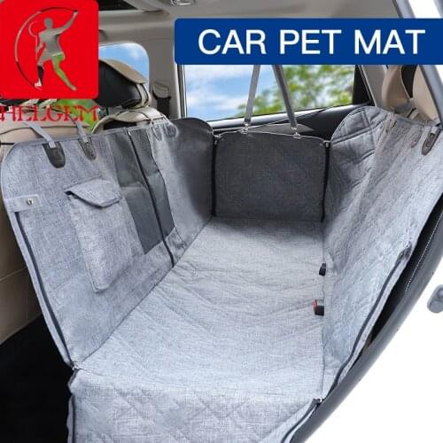 HELGEM Professional Dog Car Seat Cover Waterproof Pet Transport Safety Protector Car Rear Back Seat Mat With Zipper
