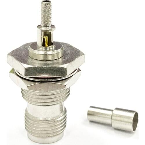 1pc TNC female bulkhead RF Coax Connector Crimp RG316 RG174 LMR100 Cable Straight Nickelplated NEW wholesale