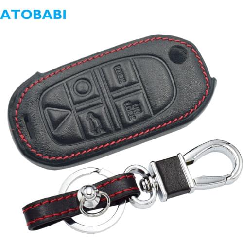 Leather Car Key Case For Volvo XC90 S80 XC70 S60 V70 C30 C70 S40 5 Buttons Remote Fob Shell Cover Key Chain Holder Protector Bag