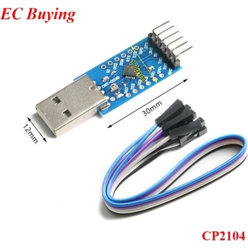 CP2104 USB 2.0 to TTL Serial Converter Module STC PRGMR Downloader Brush Line for Arduino Replace CP2102 With Dupont Cables