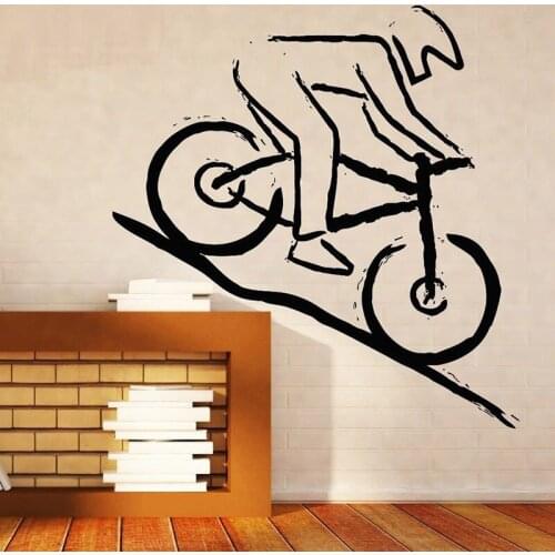 Wall Stickers Home Decor Wall Vinyl Sticker Decal Mountain Bike Racer Rugged Terrain Competition DIY Vinyl Wall Decals 57x65cm