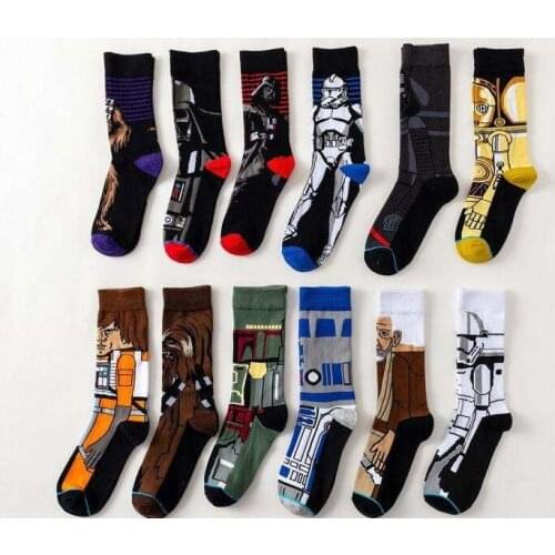 Lovely Star Wars 9 Jedi Knight Master Yoda C-3PO Wookiee Cosplay Socks Comics Women Men Force Awakens Socks Gifts Toy