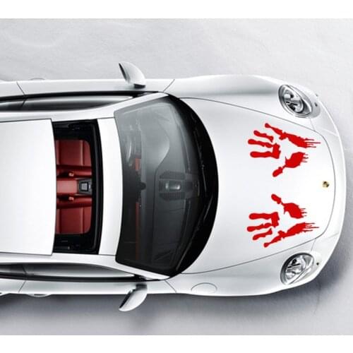 EmpireYing 3 Sizes 8 Colors 2 X Horrible Zombie Bloody Handprint Dripping Blood Walk Personalized Funny Car Sticker Vinyl Decals