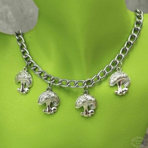 Mushroom drop necklace for women y2k necklace for teenage girls grunge fairecore 2000s aesthetic accessories 2021