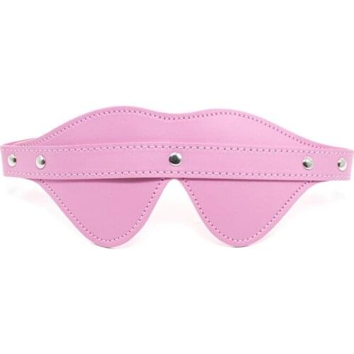 Sex Toys Leather Pink Eye Mask With Nail Fun Mask Couples Supplies Sex Products Pin Buckle Belt Eye Mask