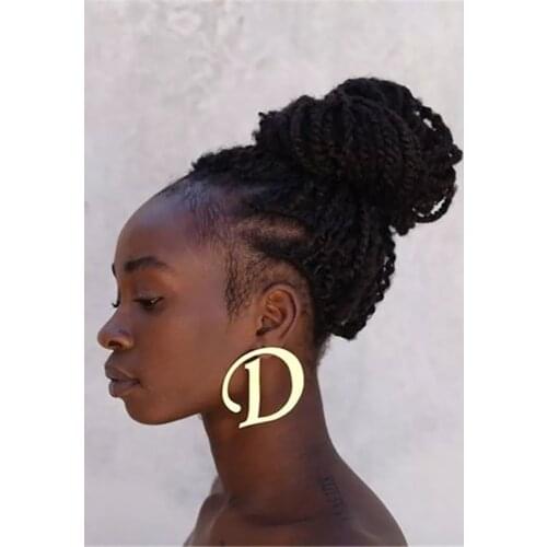 Noelia Punk Customized Letter Earrings Personalized Custom A-Z Initial Letter Earring Stainless Steel Exaggerated Jewelry Gift