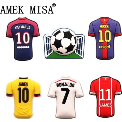 1pcs High Imitation Jersey Style Jibz for Croc Charms Shoes Decoration Accessories PVC Shoe Charms Girl & Boy Kids Gifts F-QY06