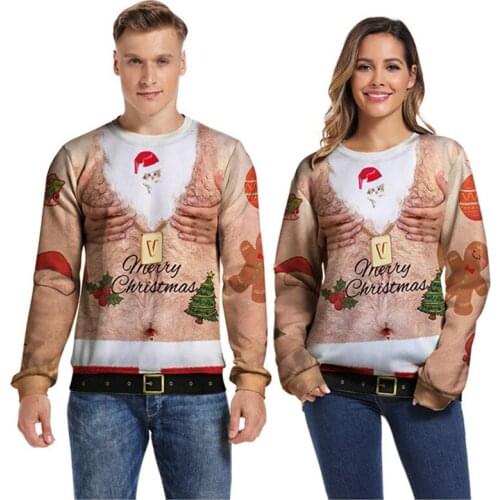 Ugly Christmas Sweater Pullover Sweaters Jumpers Tops 2020 Men Women Crewneck Long Sleeve Hoody Tops Spoof 3D Print Clothes