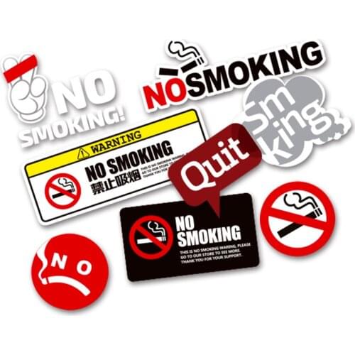 Funny Auto Interior NO SMOKING Sign Tips Warning Car Sticker Vinyl Reflectiv Decal Suitable For All Cars Automobile Accessories