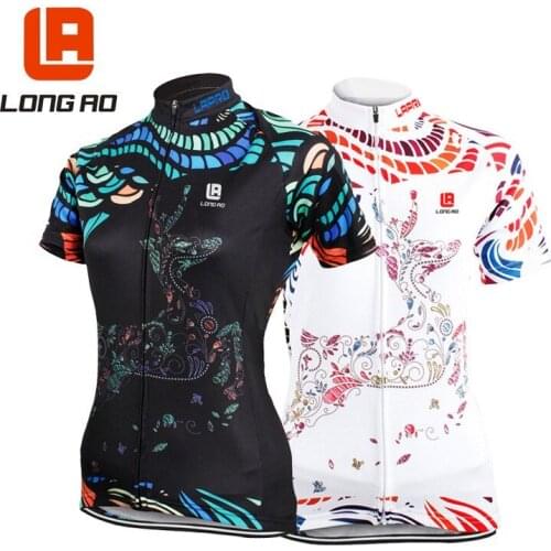 LONG AO Women Cycling Jersey Breathable Short Sleeve Jersey Ropa Ciclismo Bicycle Sportswear Bike Quick Dry Cycling Clothing