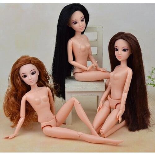 1set 12 Moveable Joints Doll body with head 4D eyelashes long hair toy kids girls gift doll toys