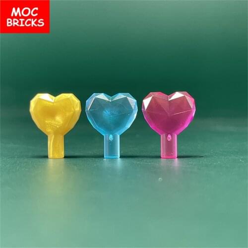 10pcs/lot MOC Bricks Rock 1 x 1 Jewel Heart Shaped fit with 15745 City Building Blocks Compatible With Other Assembles Particles
