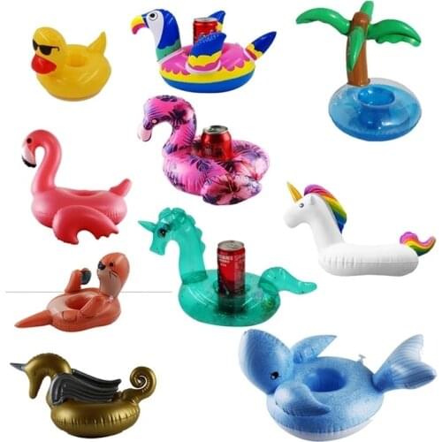14 styles Mini Floating Cup Holder Pool Swim Float Water Toy Party Beverage Boats Baby Pool Toys Inflatable unicron Drink Holder
