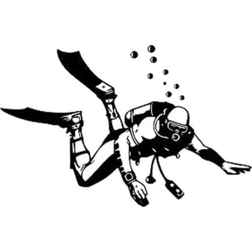 16.1CM*10.4CM Fashion Diving Extreme Sports Black/Silver Vinyl Car Sticker Silhouette Decor S9-1005