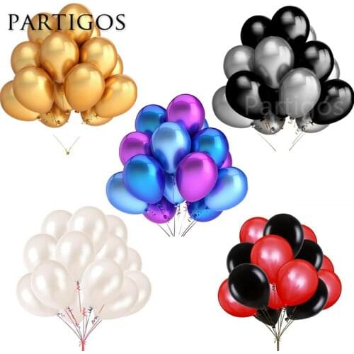 30pcs/lot 2.2g 10inch Pearl Gold Silver Black Latex Balloons Birthday Wedding Party Decor Air Helium Globos Kids Gifts Supplies