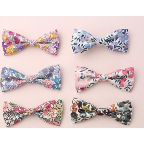 6pcs Knotbows Cotton Hair Clips One Size Fit Most Baby Girls Flowers Bows Hairpins Children Kids Hair Barrettes Hair Accessories