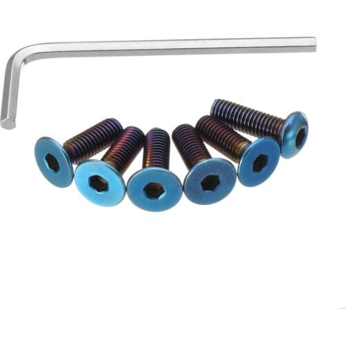 6pcs Car Steering Wheel Bolts Screw Kit Titanium Black Blue For Personal NRG Works Bell Boss