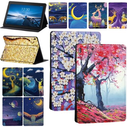 Tablet Case for Lenovo Tab M10/Tab M10 Plus/Tab E10 Anti-Fall Leather Protective Cover with Support Function+ Free Stylus