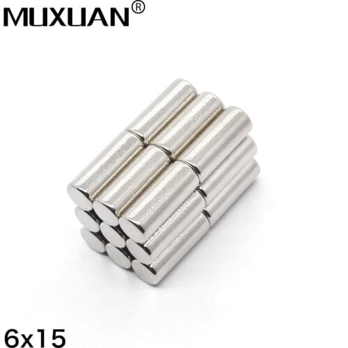 5//10/20/50/100Pcs 6x15 mm Thick Strong Cylinder Rare Earth Magnet 6mm*15mm Round Neodymium Magnet 6x15mm Small Magnet Disc 6*15