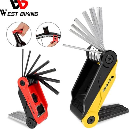 WEST BIKING Bicycle Tools Kit Cycling Repair Hex Allen Wrench Bottle Opener Tire Lever Multitool Set MTB Road Bike Repair Tool