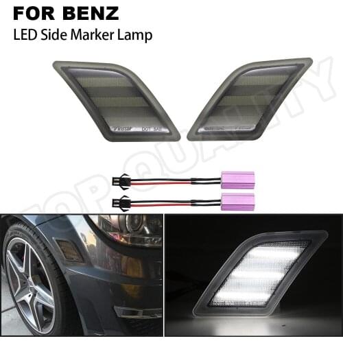 For Mercedes-Benz W204 2008 2009 2010 2011 Car Styling Canbus LED Front Side Marker Light White Signal Lamp 2Piece