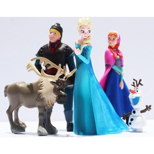Frozen Princess Anna Elsa Action Figures Kristoff Sven Olaf PVC Model Dolls Frozen Toys Collection Kids Girls Birthday Gift