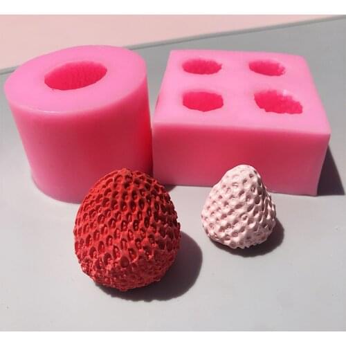 Strawberry Silicone Chocolate Mold Fruit Mousse Ice Cream Cake Baking Tool DIY Aromatherapy Candle Mold Handmade Soap Mold