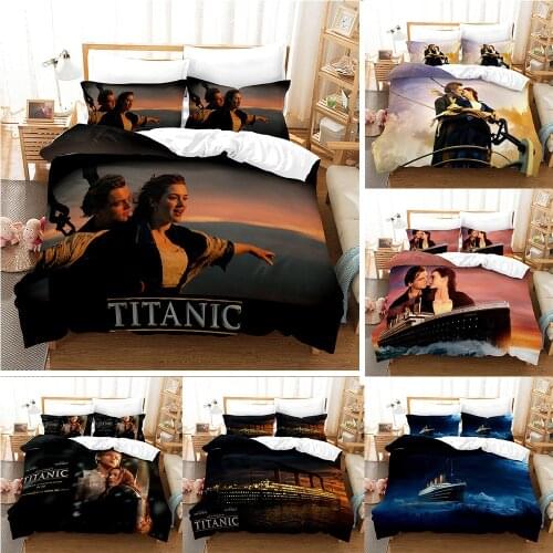 3D Print Design Duvet Cover Sets King Queen Twin Size Boy Gift Lover Jack and Rose Titanic Comforter Bedding Set