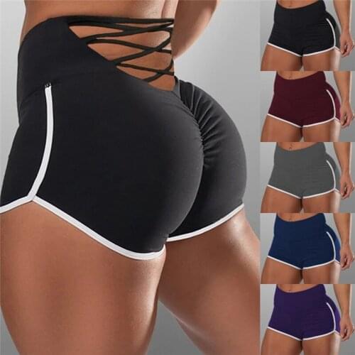 Summer Sport Shorts Women High Waist Elasticated Seamless Fitness Leggings Push Up Gym Training Gym Tights Pocket Yoga Short