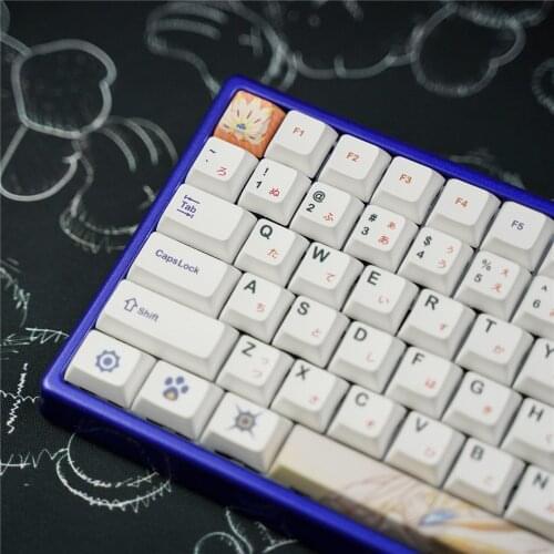 Cartoons Keycaps XDA Profile Sublimation PBT Japanese key-cap Mechanical Keyboard Compatible with GK61/64/84/96/104 keycaps