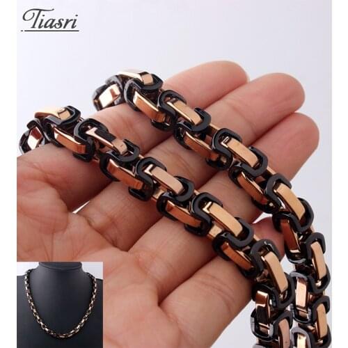 Tiasri 8mm Byzantine Style Mens Necklaces Bracelets Halloween Friends Gifts Aesthetic Gothic Jewelry Punk Hip-Hop Boy Wholesale