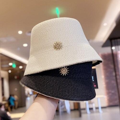 New Summer Womens Boater Beach Hat Wide Side Female Casual Panama Hat Lady Classic Flat Straw Sun Hat Women Fedora
