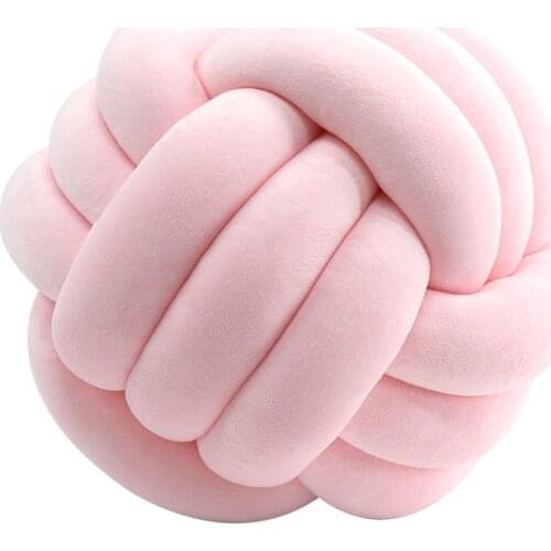 Nordic Handmade Knot Three Shares Round Ball Throw Sofa Pillow Super Soft Stuffed Car Office Back Cushion Body Kid Pillows Decor